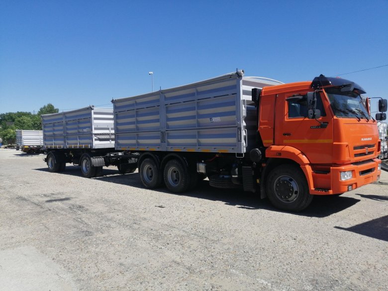 Камаз зерновоз с прицепом