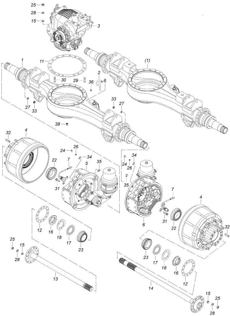 Средний мост камаз 6520