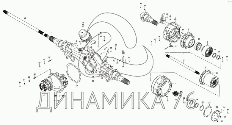 Редуктор среднего моста камаз 6520 схема