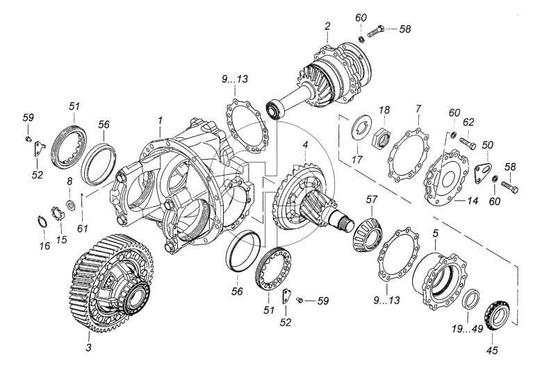 Главная передача переднего моста камаз 43118
