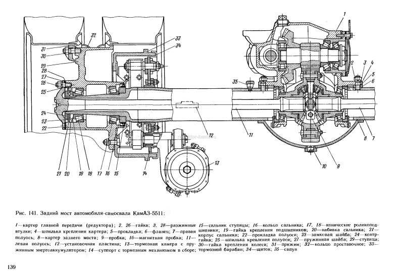 Редуктор заднего моста камаз 65115 чертеж