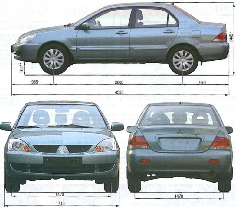 Mitsubishi lancer 9 габариты