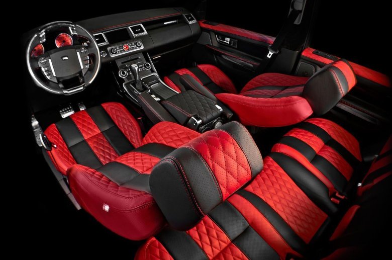 Рендж ровер с красным салоном