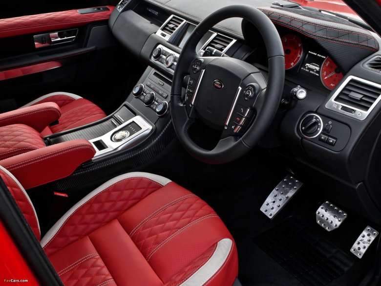 Красный салон range rover sport