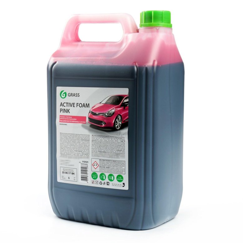 Grass автошампунь active foam pink