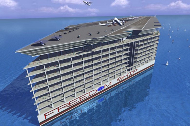 Корабль freedom ship плавучий город