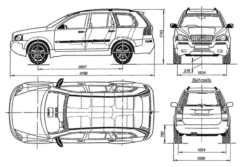 Габариты вольво хс90