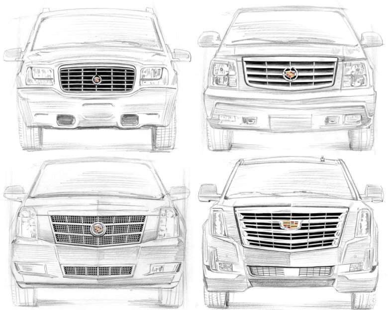 Кадиллак эскалейд карандашом