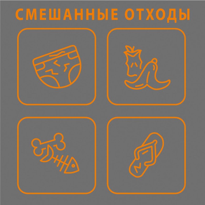 Смешанные отходы наклейка на бак