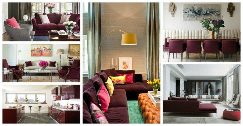 Винный цвет в интерьере