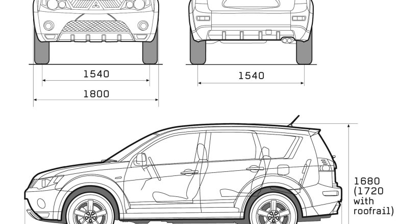Габариты митсубиси аутлендер