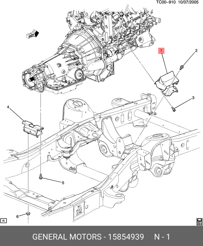 General motors опора двигателя