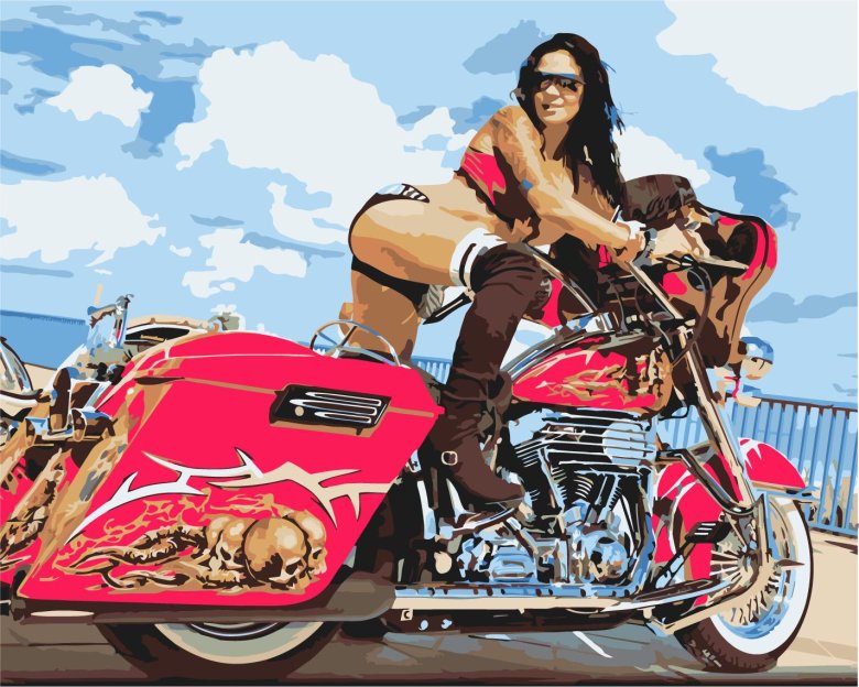 Девушка на мотоцикл