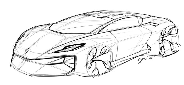 Машина будущего рисунок карандашом