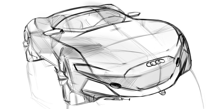 Скетч автомобиль в движении