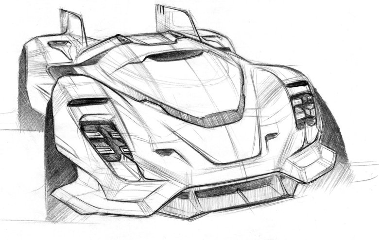 Автомобиль будущего карандашом