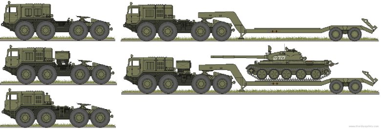 Военный тягач маз