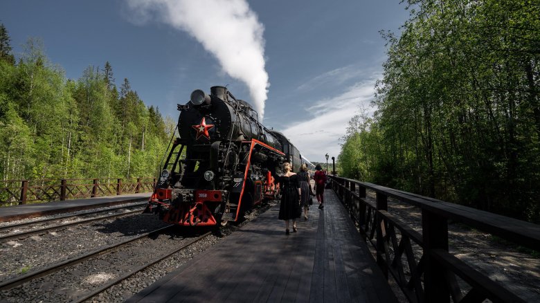Ретропоезд рускеальский экспресс сортавала рускеала