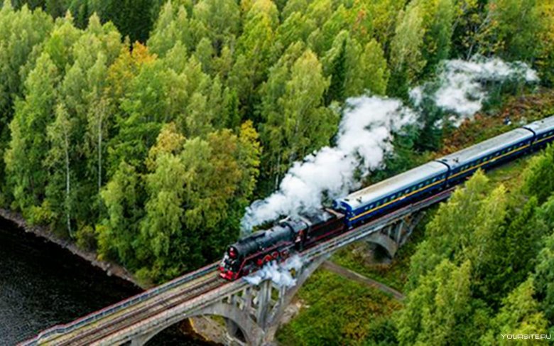 Ретропоезд рускеала сортавала