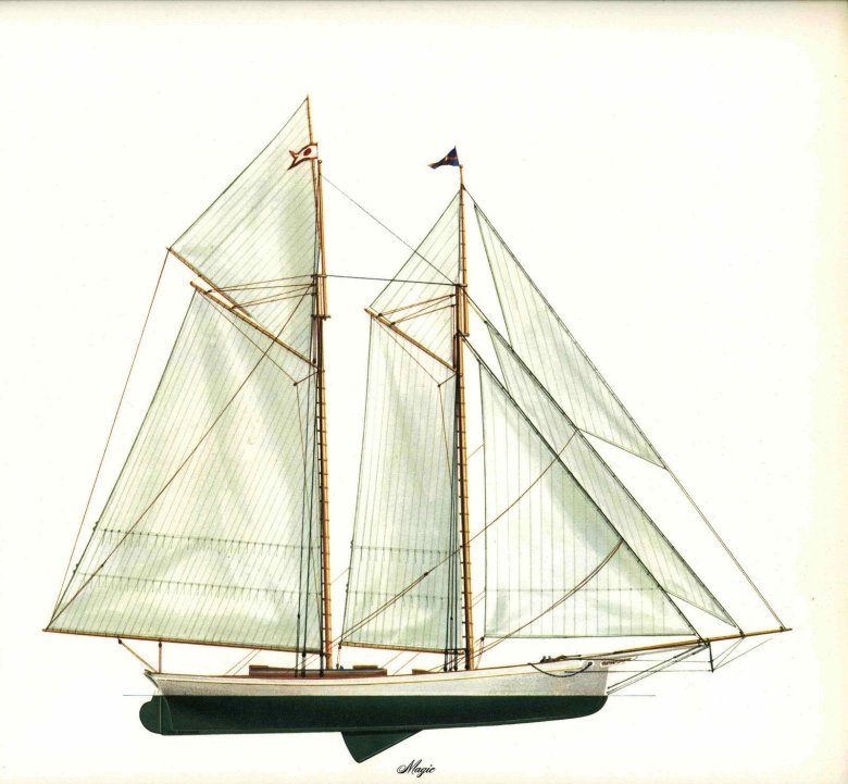 Двухмачтовая парусная шхуна