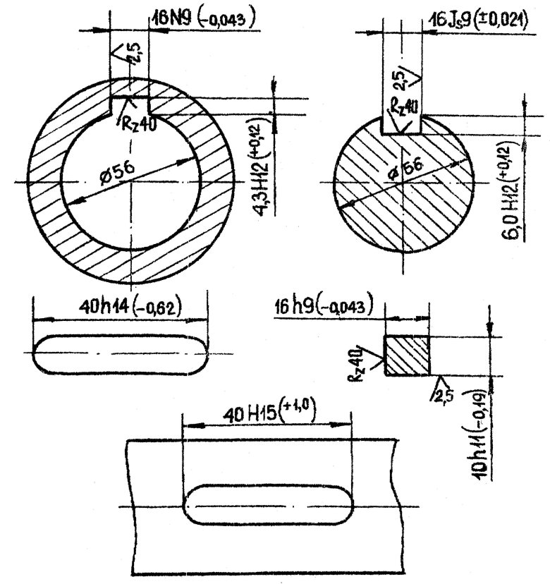 Шпоночный паз чертеж