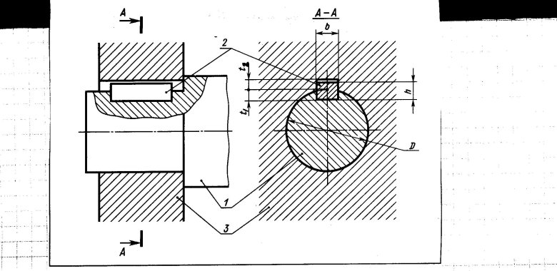 Шпоночное соединение на чертеже