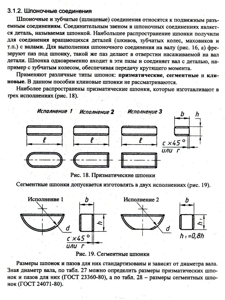 Гост 23360-78 призматические шпоночные пазы