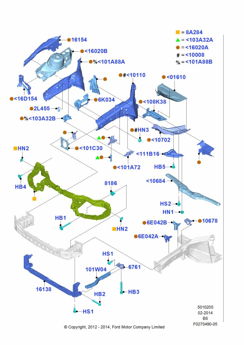 Схема запчастей форд куга 2