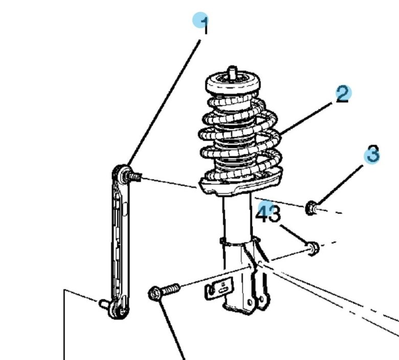 Схема стойки амортизатора