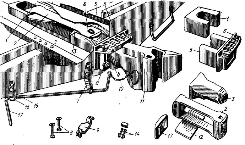 Устройство автосцепного устройства са-3