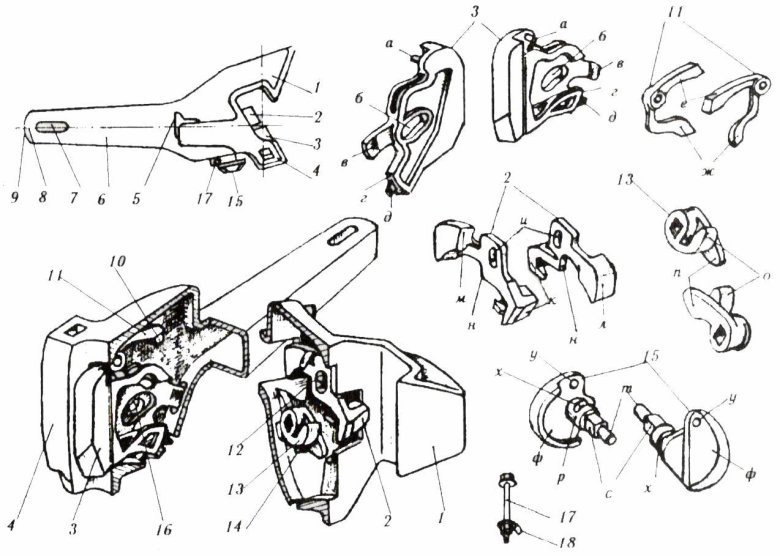 Детали автосцепного устройства са-3