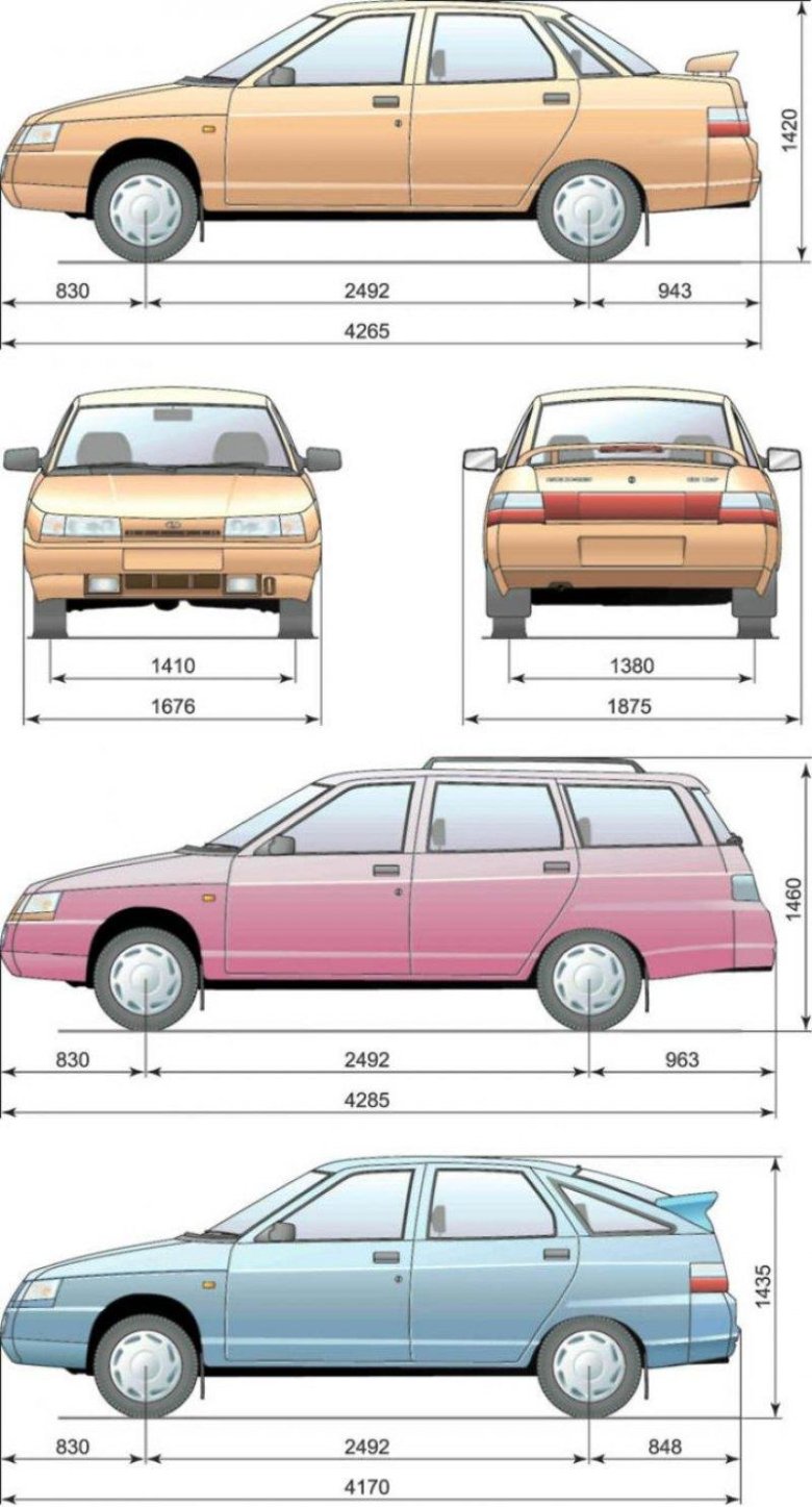 Габариты автомобиля ваз 2111