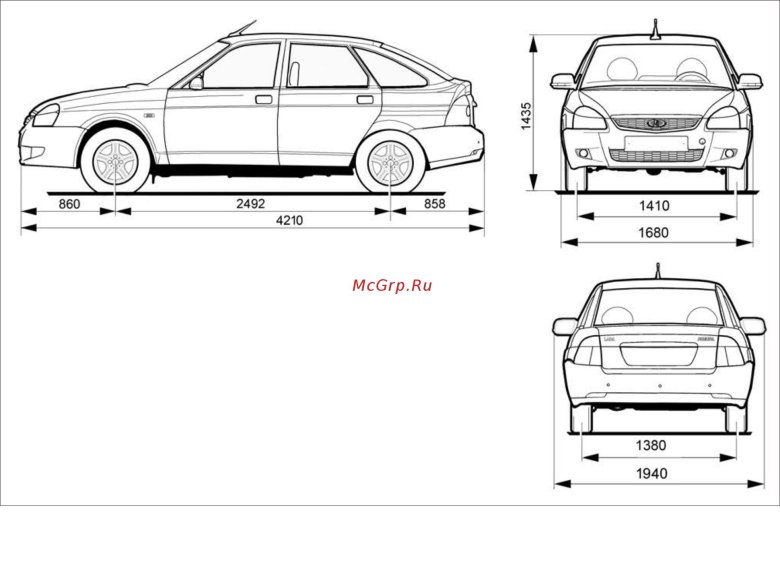 Лада приора чертеж кузова
