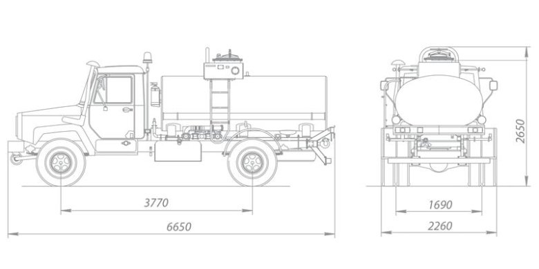 Габариты газ 3307 ассенизатор