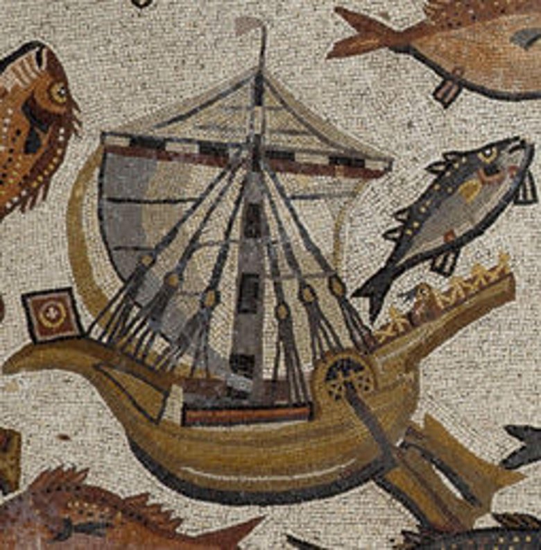 Мозаика древнеримская дельфин