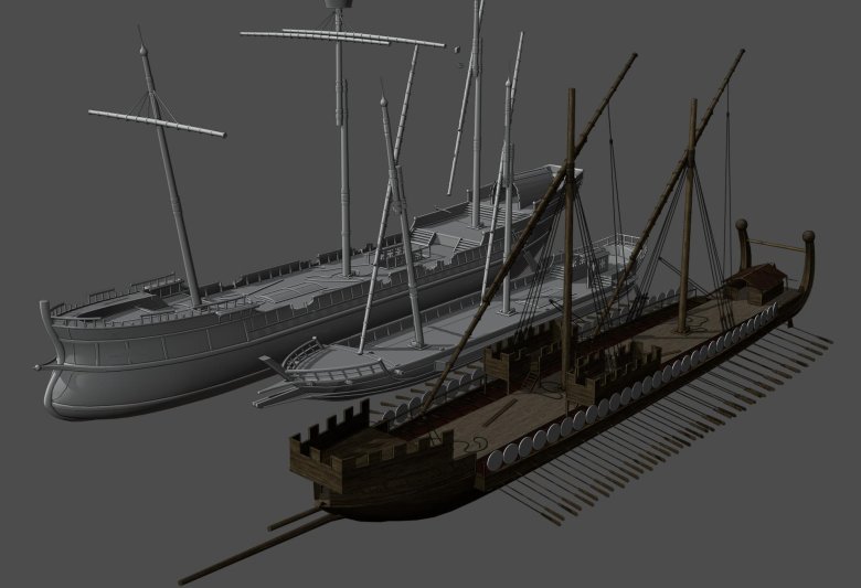 Римская бирема корабль