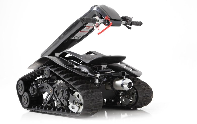 Зимний электросамокат на гусеницах