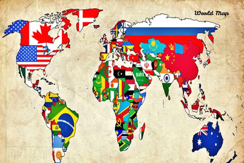 Карта мира с флагами