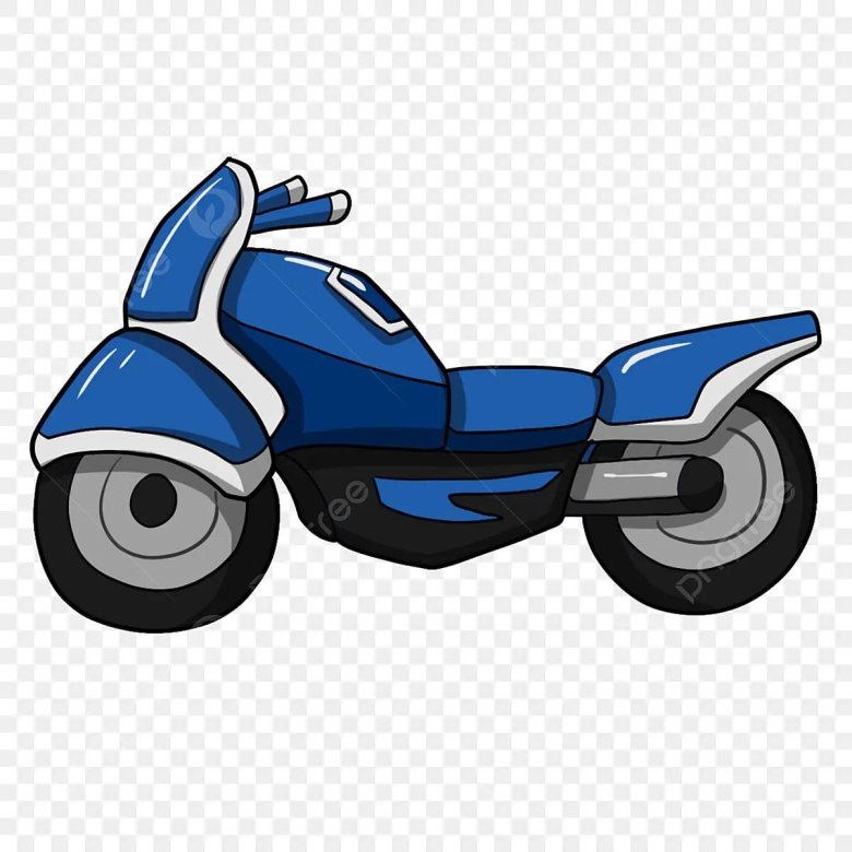 Синий мотоциклист мультяшный