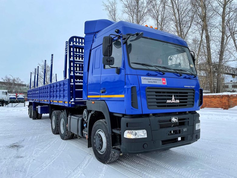 Маз 6430 с полуприцепом бортовой