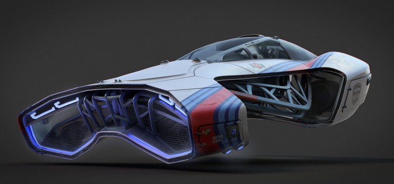 Футуристический летающий автомобиль