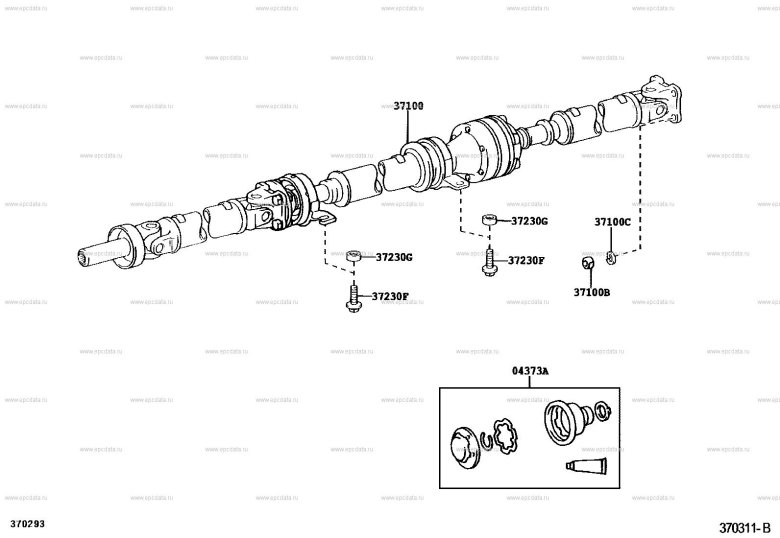Схема карданного вала toyota rav4