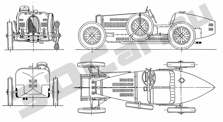 Bugatti type 35 чертежи