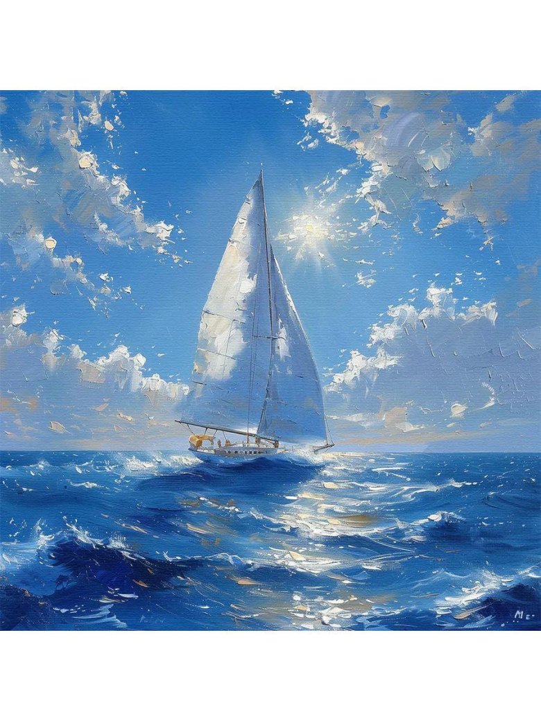 Парусник в море картина