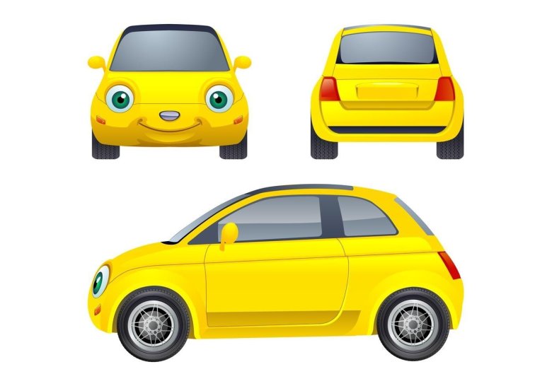 Машинка спереди вектор