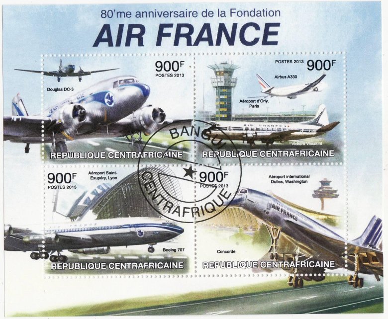 Почтовая марка во франции о авиации