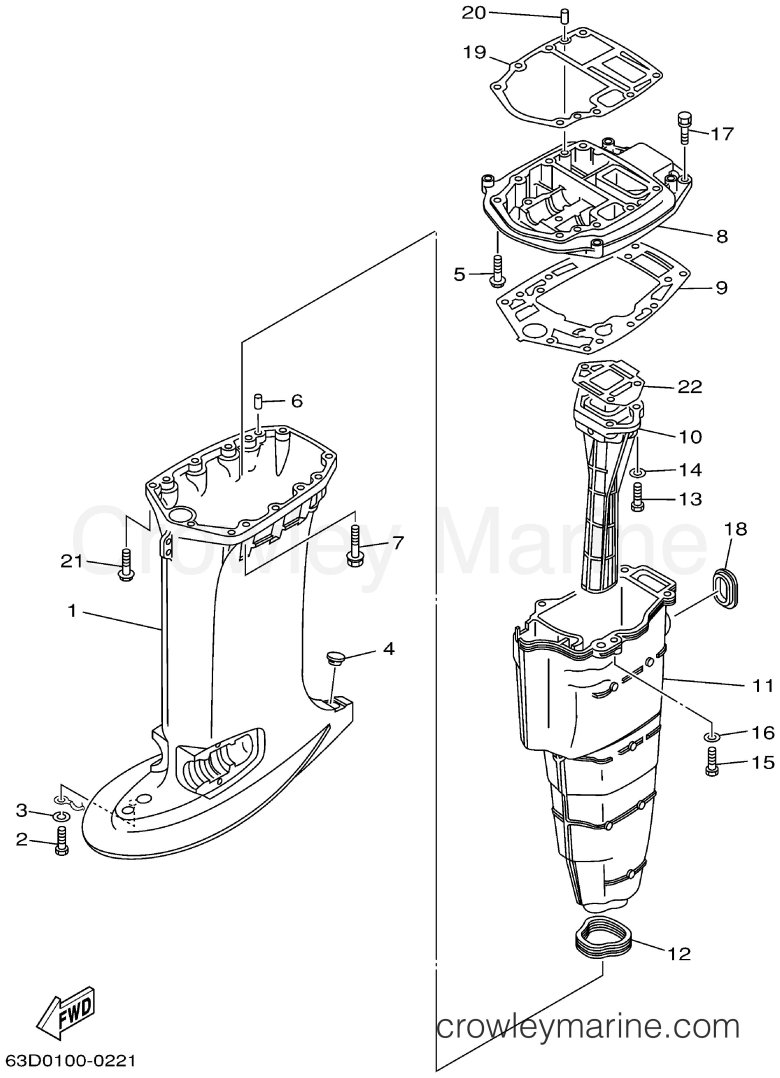 Дейдвуд лодочного мотора ямаха 40