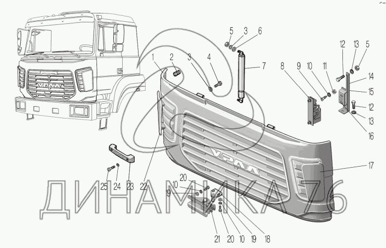 Кронштейн кабины урал бескапотный 4320