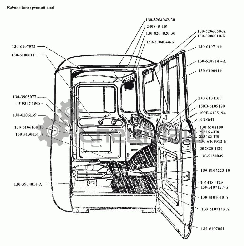 Кабина зил 130 вид сзади