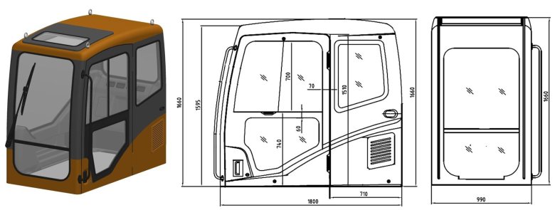 Ширина кабины экскаватора хитачи